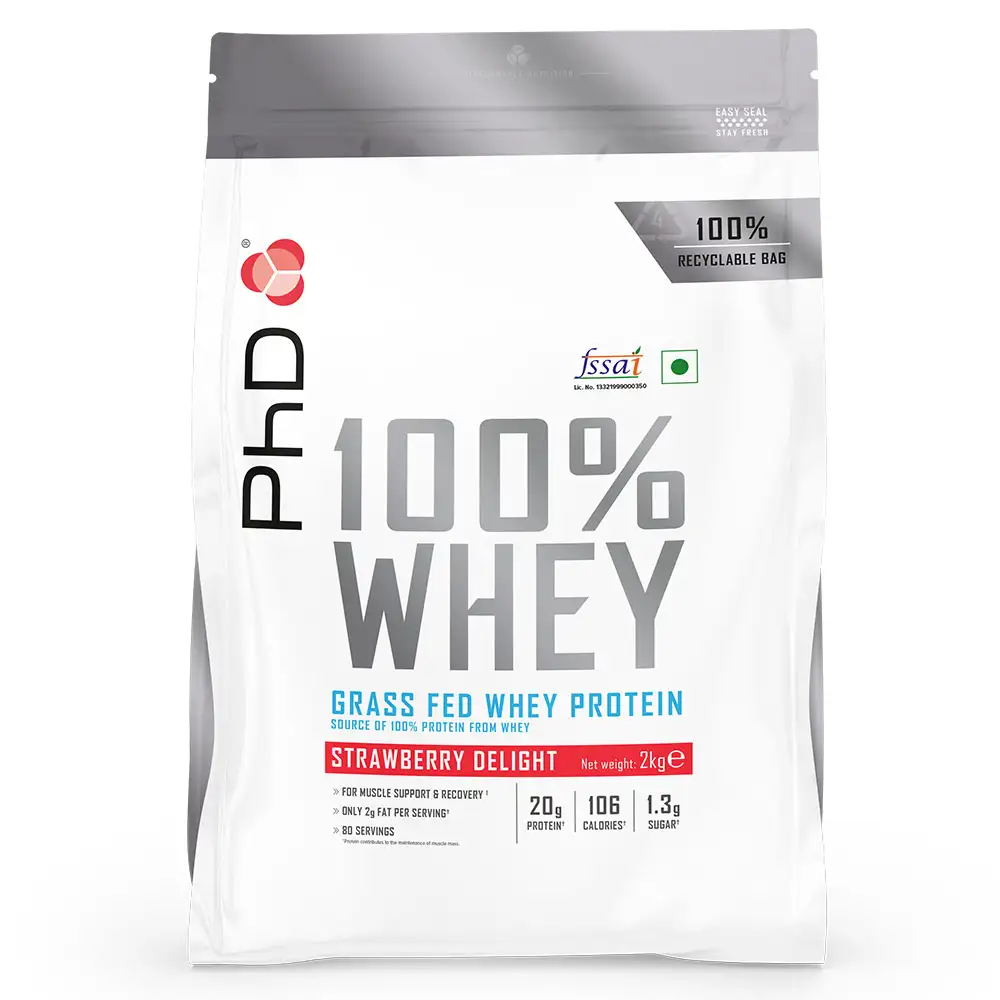 PhD 100% Whey Powder,  4.4 lb  Strawberry Delight