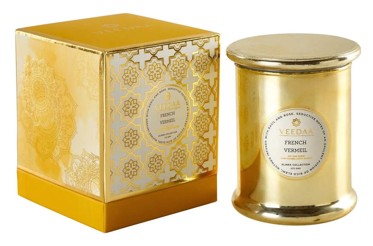 Veedaa French Vermeil Danube Glass Scented Candle