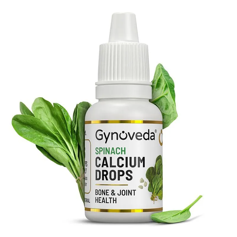 Gynoveda Plant-based Calcium Drops For Strong Bones Knees Joints, Prevent Osteoporosis & Arthritis