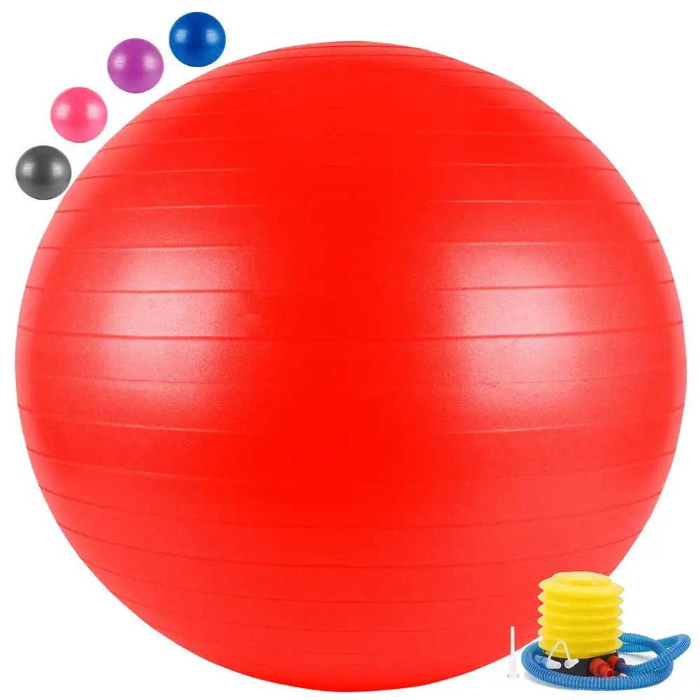 Fitsy Yoga Ball with Pump,  Red  65 cm