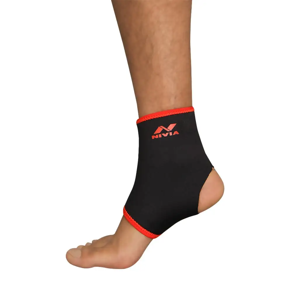 Nivia Orthopedic Ankle Support Slip-In Type (RB-17),  Black-Red  Small