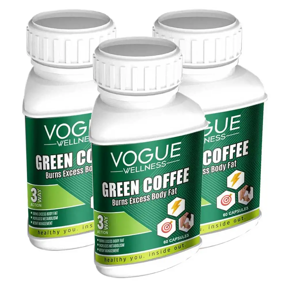 Vogue Wellness Green Coffee Bean Extract - Pack of 3,  60 capsules