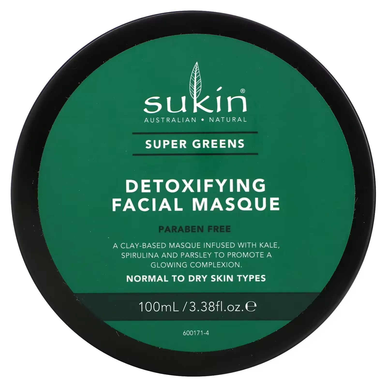 Super Greens, Detoxifying Facial Masque, 3.38 fl oz (100 ml)