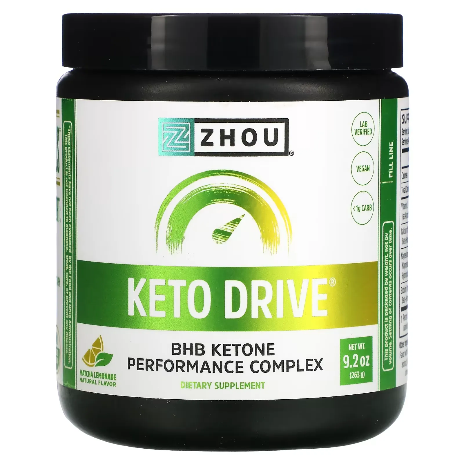 Keto Drive, Matcha Lemonade, 9.2 oz (263 g)