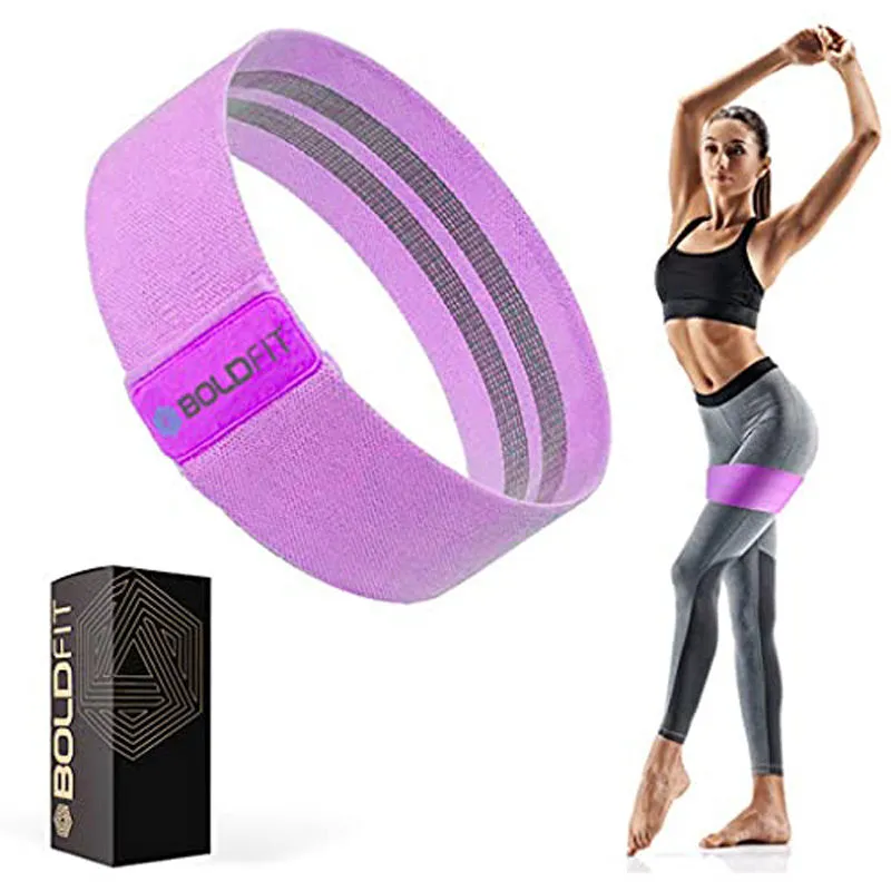 Boldfit Fabric Resistance Band - Loop Hip Band For Women & Men - Purple (Heavy)