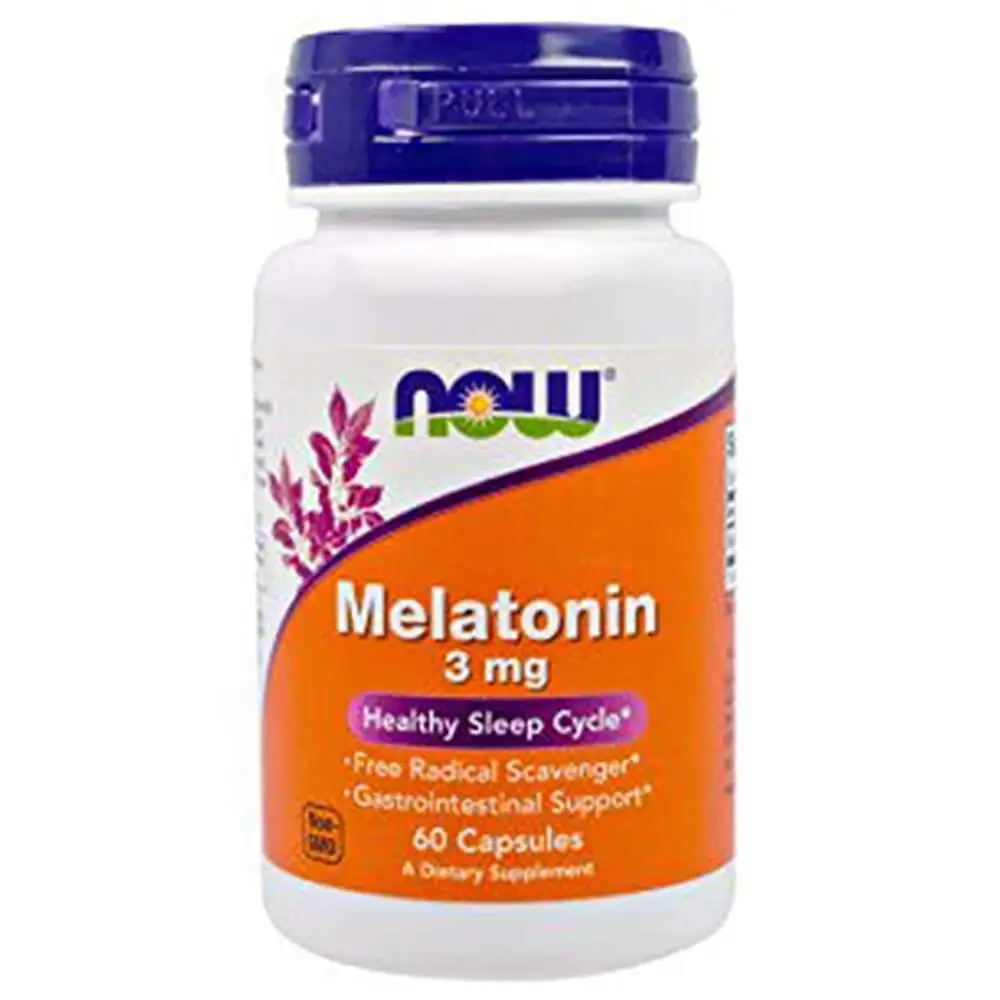 Now Melatonin (3mg),  60 capsules  Unflavoured