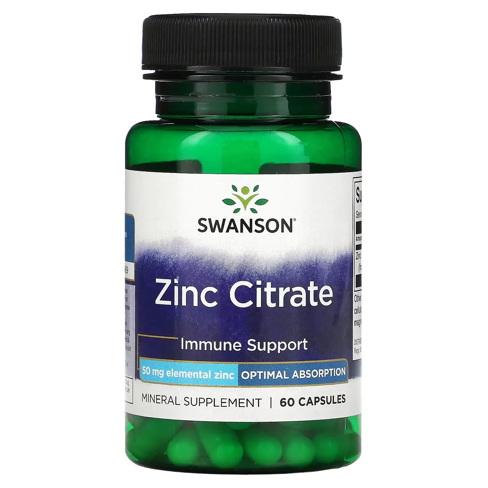 Zinc Citrate, 50 mg, 60 Capsules