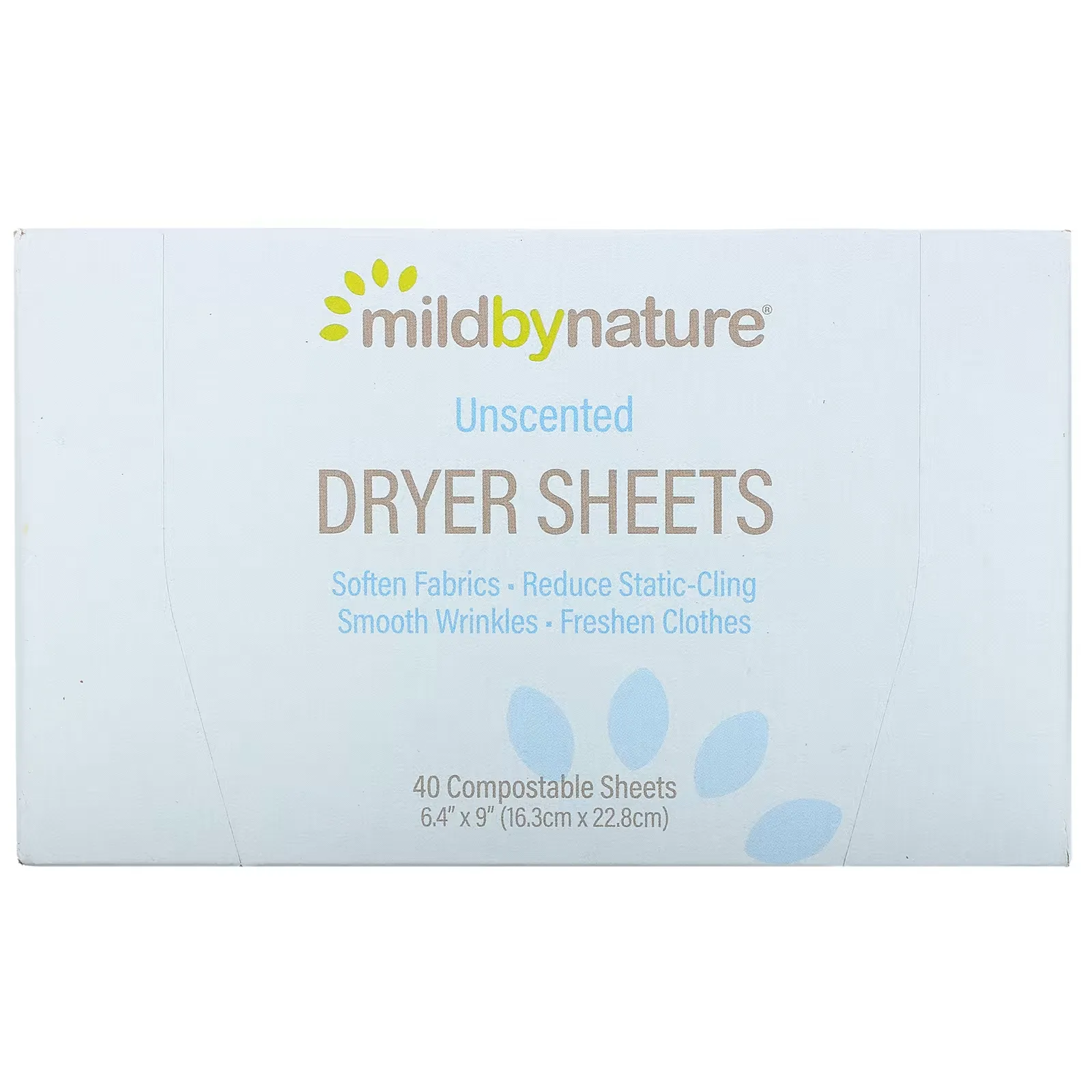 Dryer Sheets, Unscented, 40 Compostable Sheets