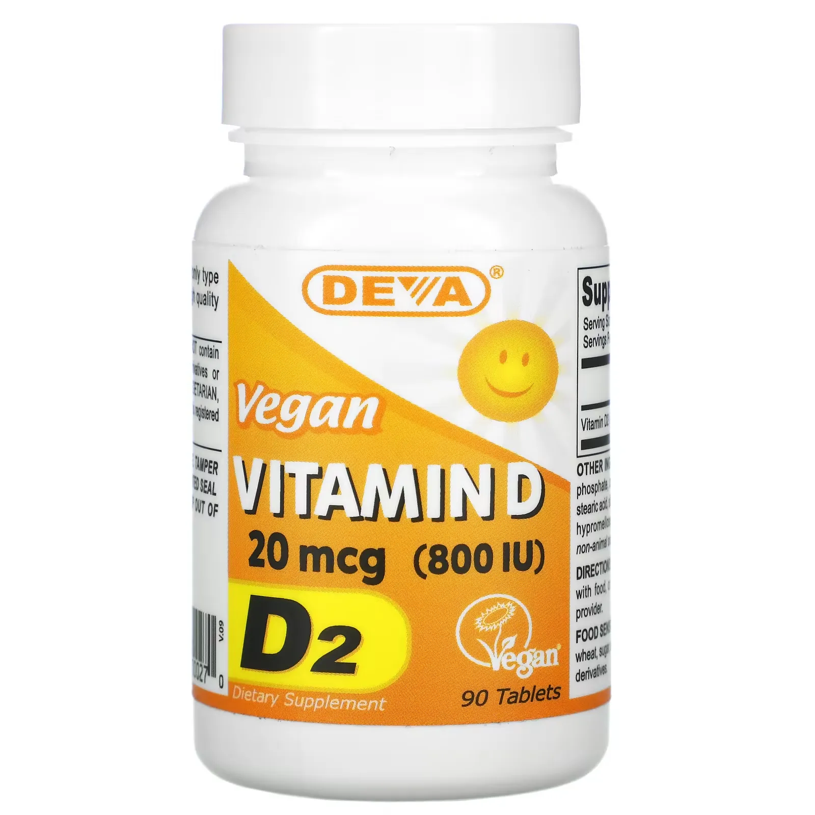 Vegan Vitamin D, D2, 20 mcg (800 IU), 90 Tablets