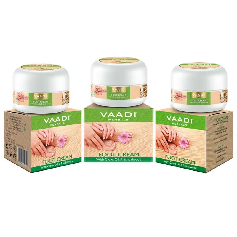 Vaadi Herbals Value Pack Of 3 Foot Cream - Clove & Sandal Oil