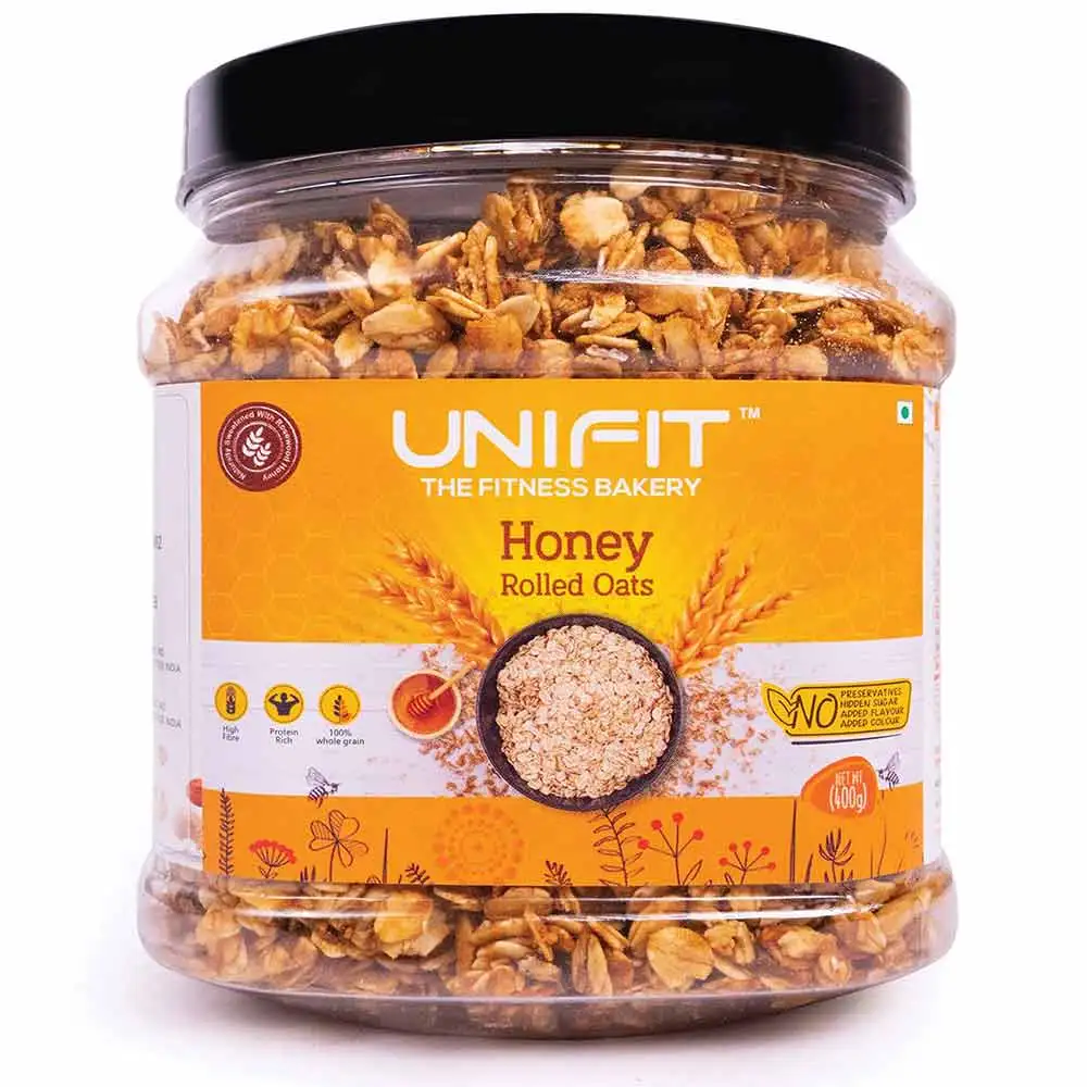 UNIFIT Honey Rolled Oats,  400 g  Unflavoured