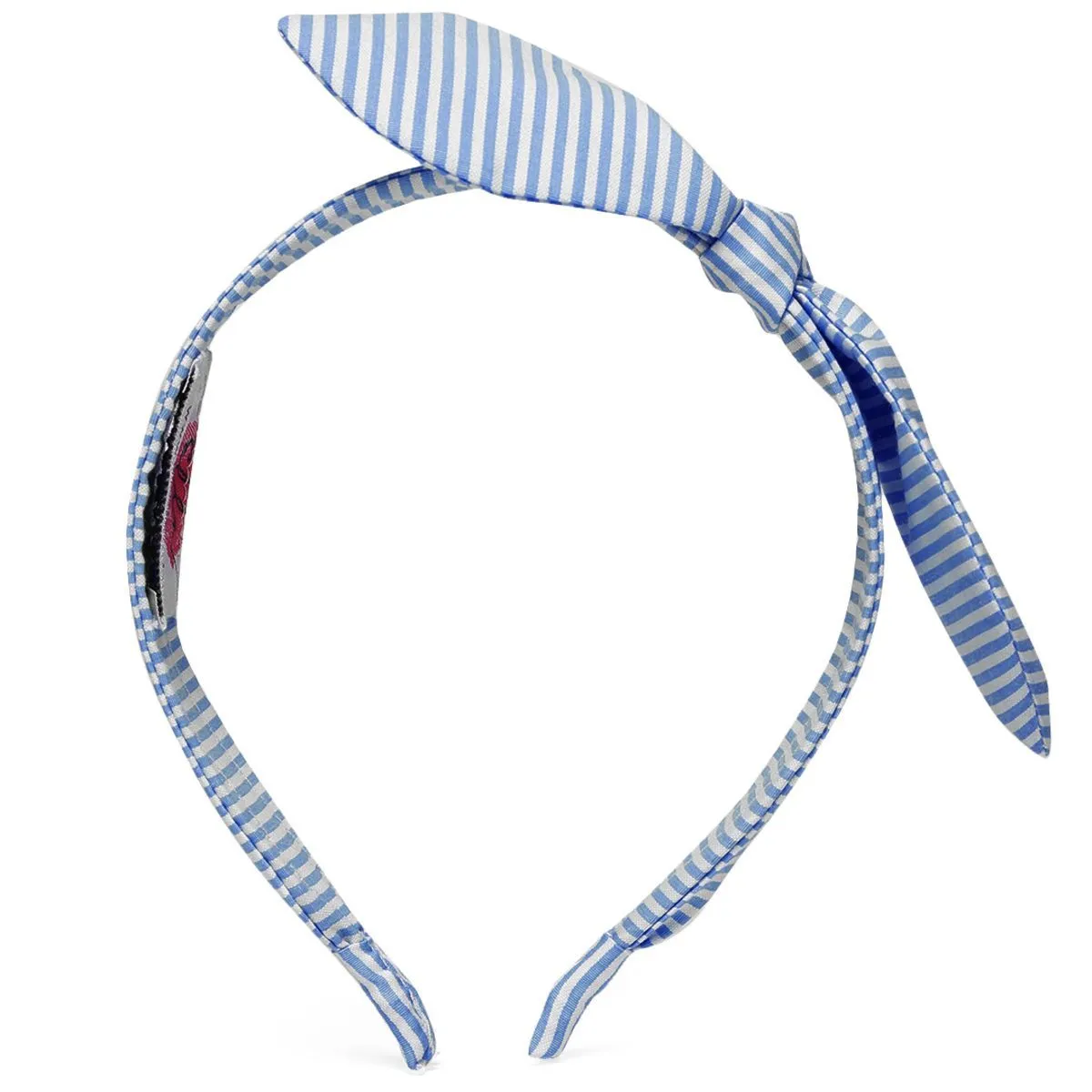 Elaa Anna Headband In Blue & White Stripes Cotton