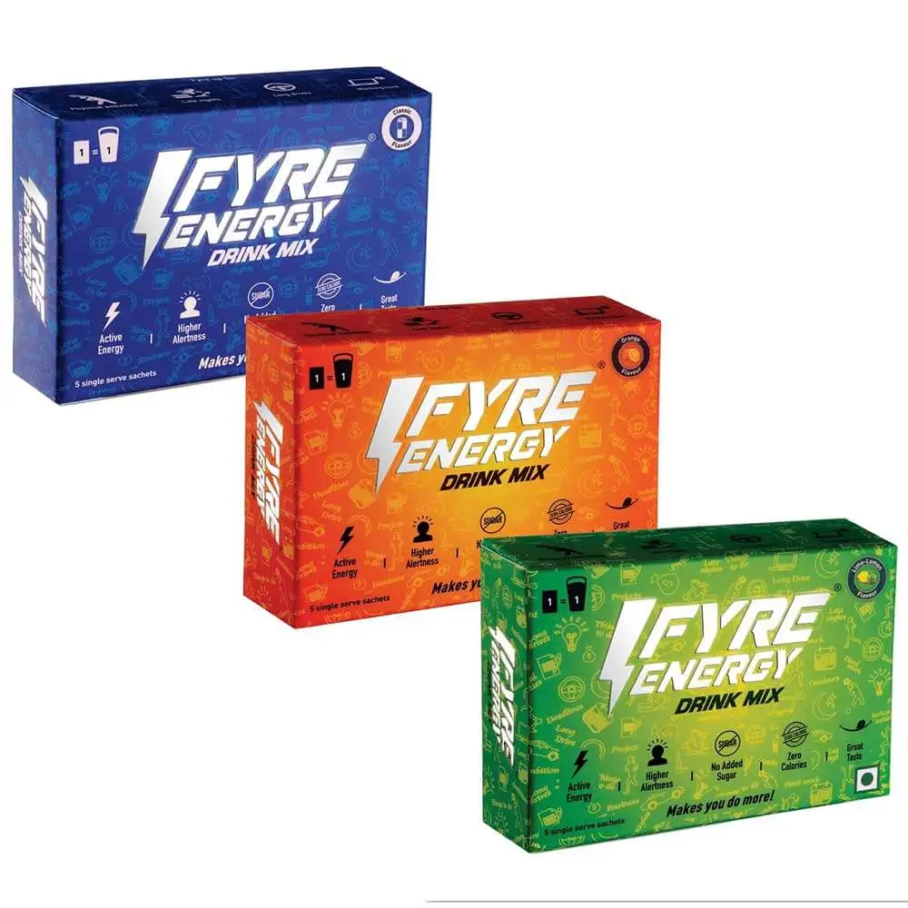 Fyre Energy Drink Mix,  15 sachets/pack  Assorted