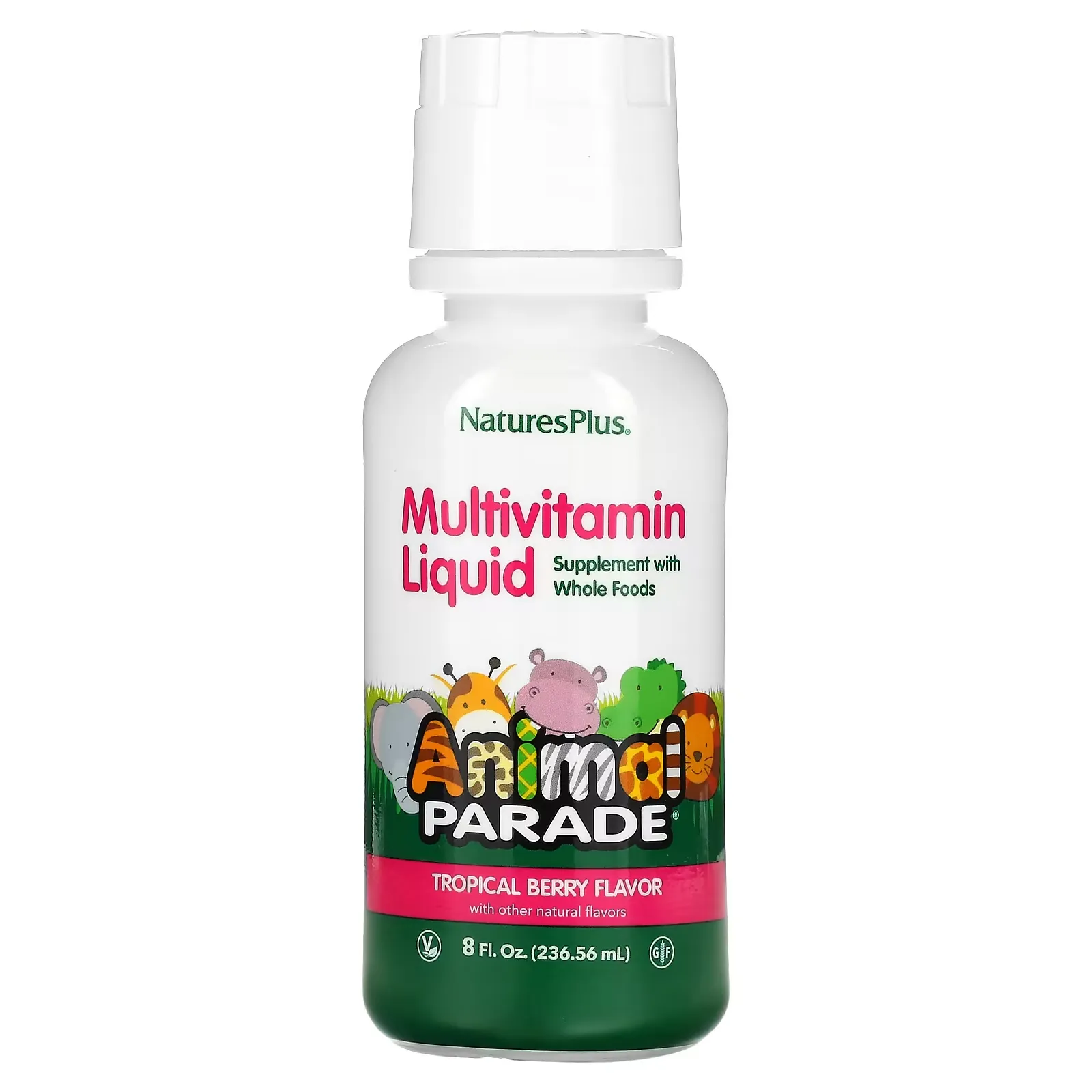 Animal Parade, Multivitamin Liquid, Tropical Berry, 8 fl oz (236.56 ml)