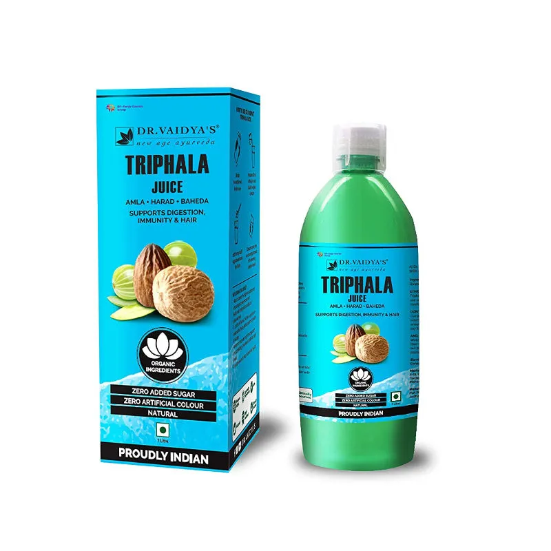 Dr. Vaidya's Triphala Juice - Amla Harad Baheda - Supports Digestion , Immunity & Hair