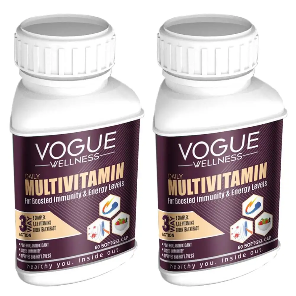 Vogue Wellness Daily Multivitamin,  60 softgels  Unflavoured (Pack of 2)