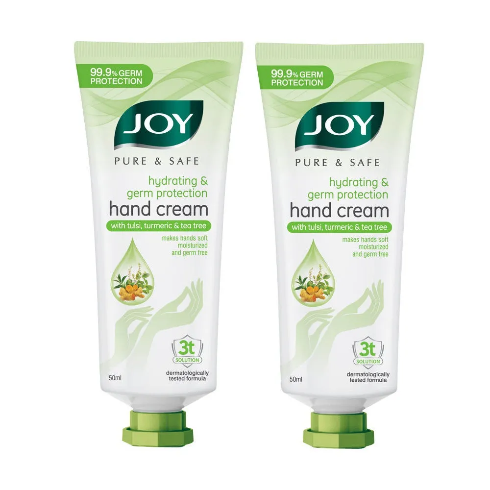 Joy Pure & Safe Hydrating & Germ Protection Hand Cream with Tulsi Turmeric & Tea Tree - Pack of 2