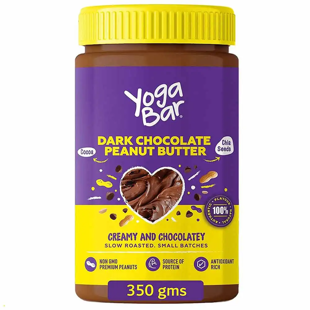 Yogabar Dark Chocolate Peanut Butter,  0.350 kg  Creamy & Chocolatey