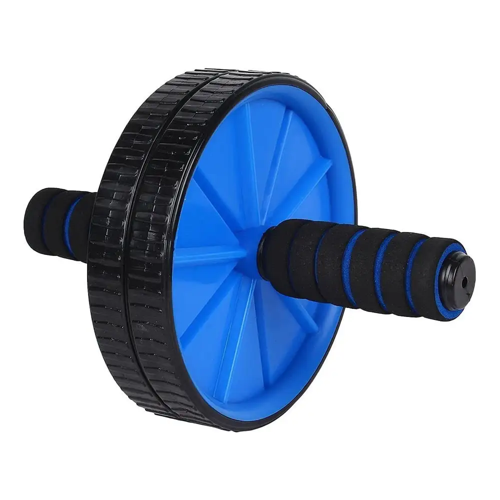 Strauss Double Exercise Wheel,  Blue  Free Size