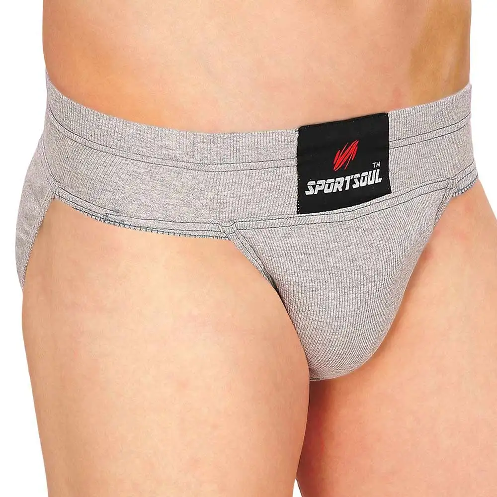 SportSoul Cotton Gym & Cricket Supporter,  Small  Light Grey