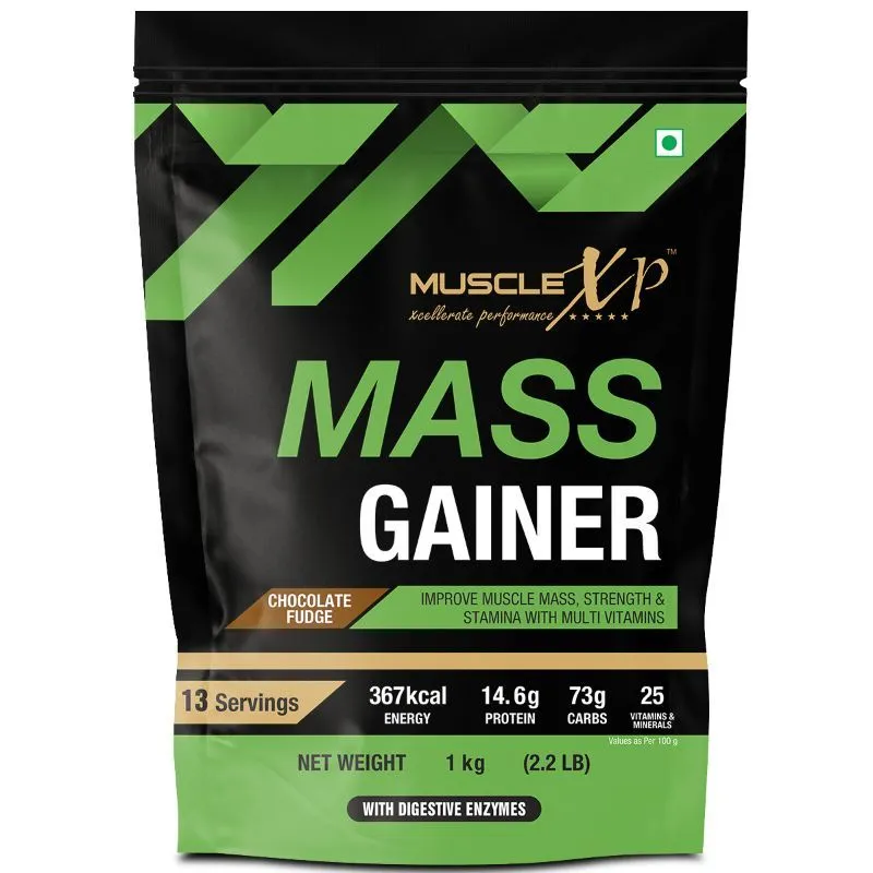 MuscleXP Mass Gainer With 25 Vitamins And Minerals - Chocolate Fudge