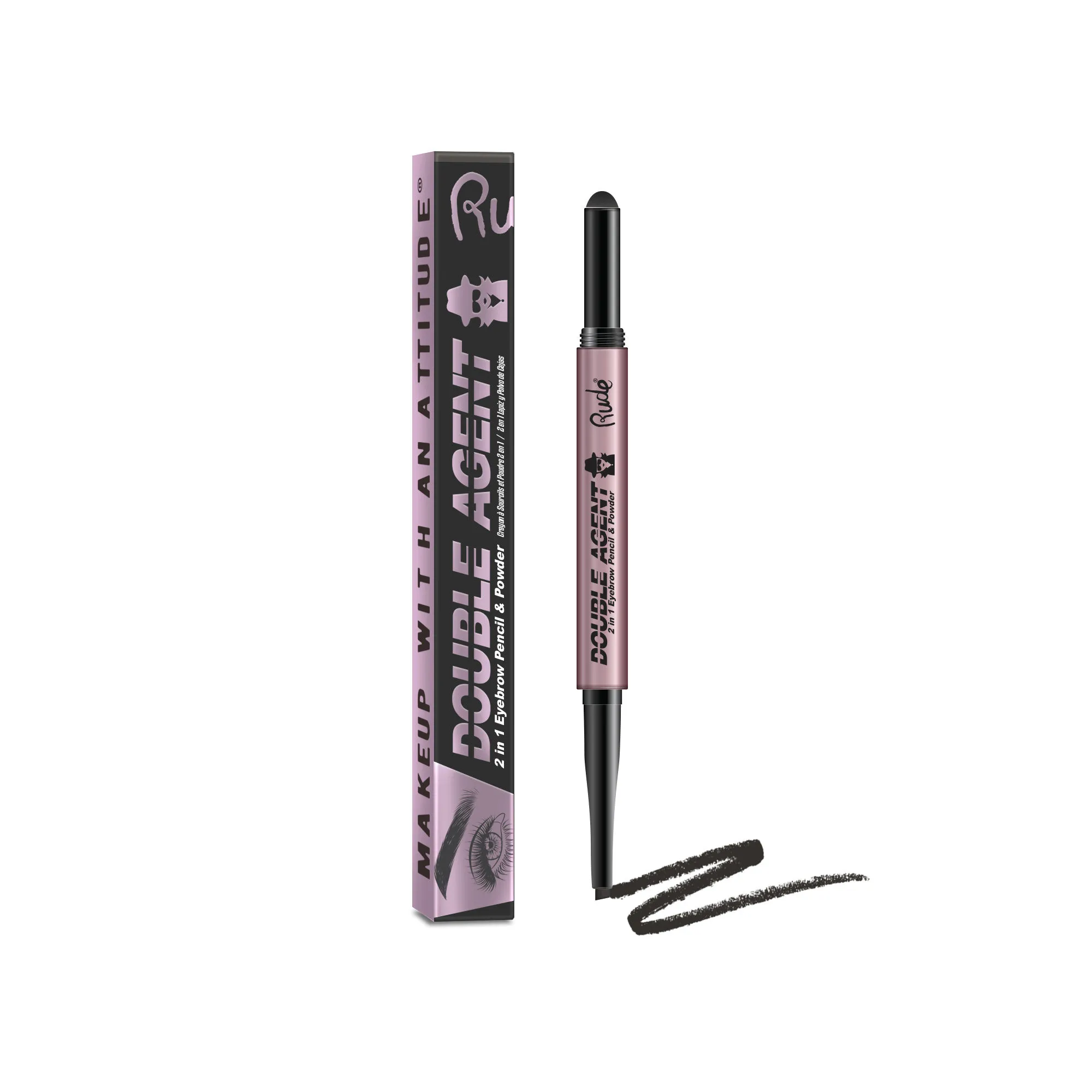 Rude Cosmetics Double Agent Eyeliner - Black Brown