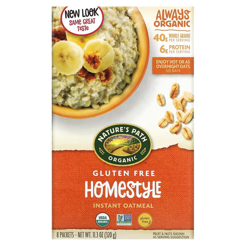 Organic Instant Oatmeal, Homestyle,  8 Packets, 11.3 oz (320 g)