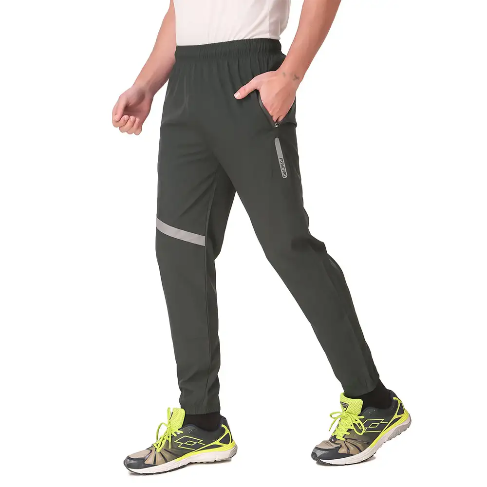 Fitinc NS Polycotton Lycra Jogger with Both Side Zip Pockets,  Grey  XL