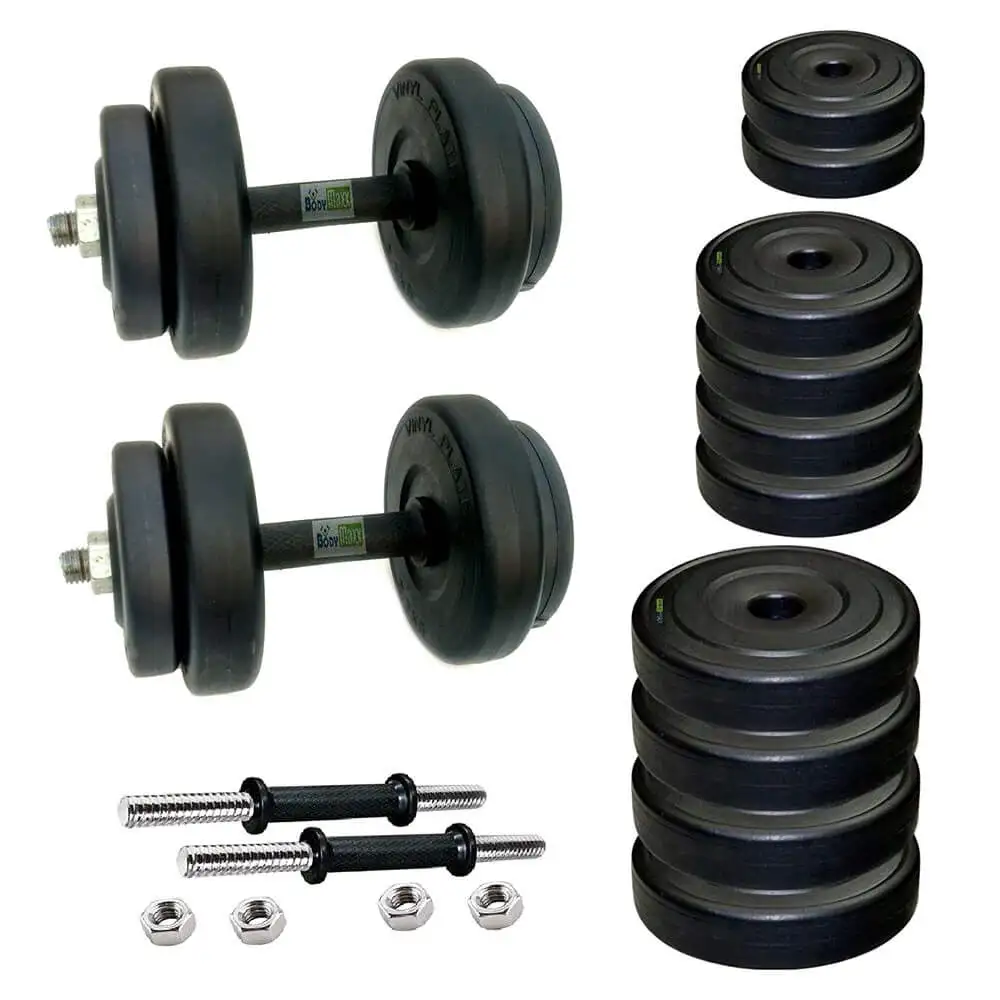 Body Maxx PVC Dumbells Sets Combo 2,  Black  10 kg