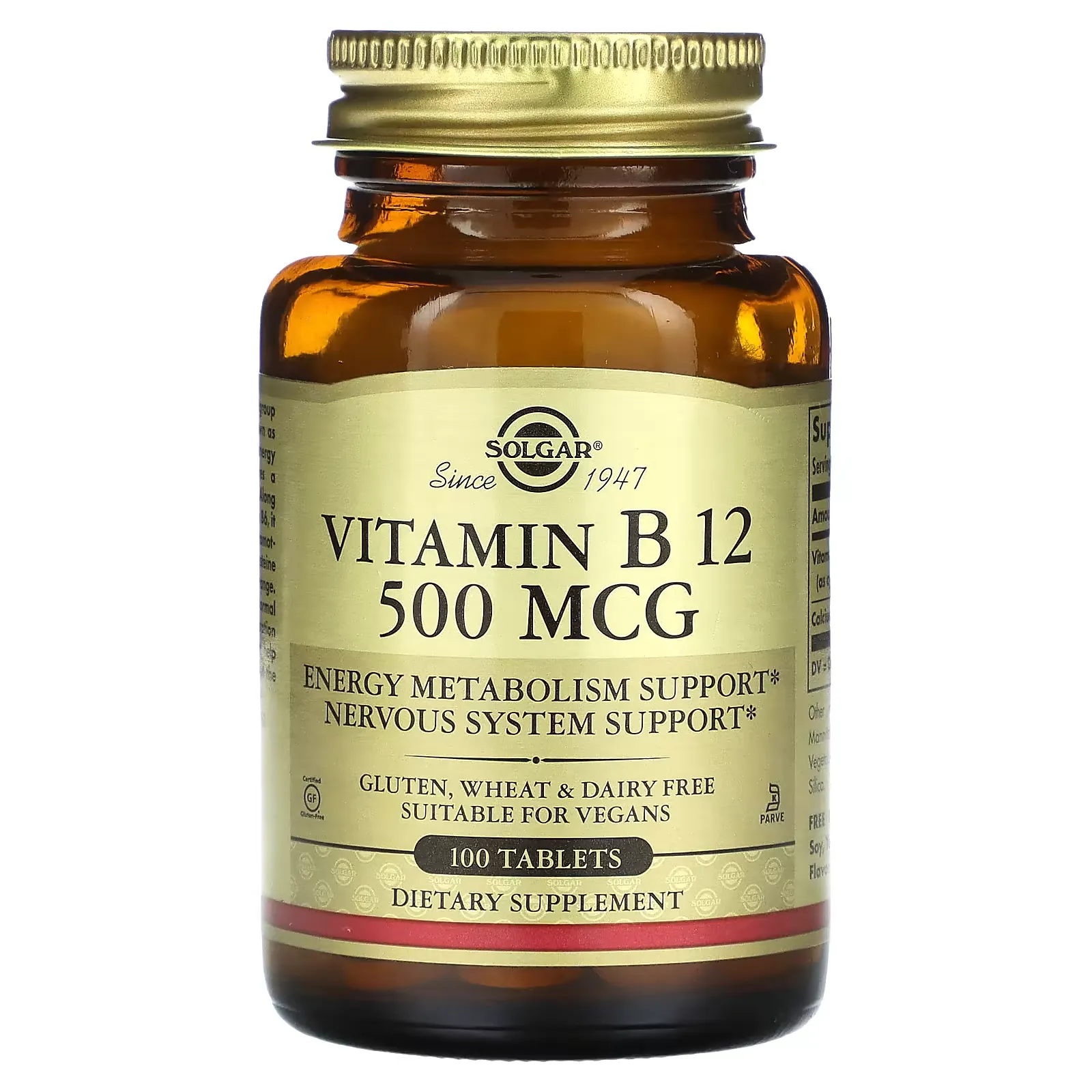 Vitamin B12, 500 mcg, 100 Tablets