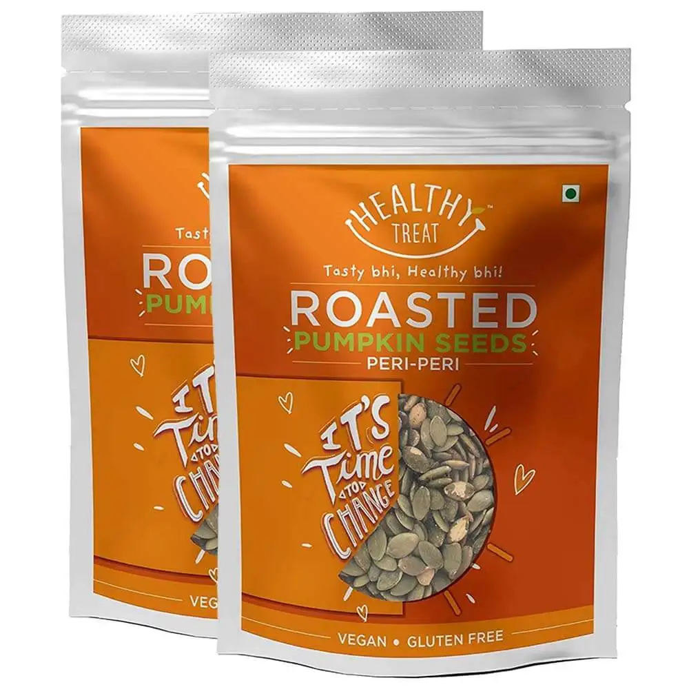 Healthy Treat Roasted Pumpkin Seeds (Pack of 2),  Each 150 Peri Peri  0.300 kg