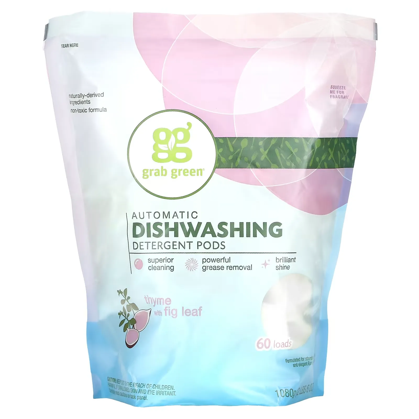 Automatic Dishwashing Detergent Pods, Thyme with Fig Leaf, 60 Loads, 2lbs, 6oz (1,080 g)