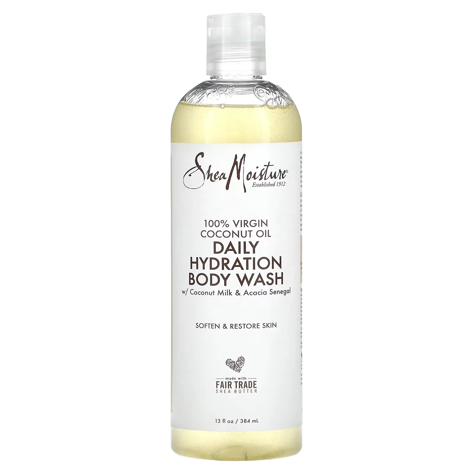 100% Virgin Coconut Oil, Daily Hydration Body Wash, 13 fl oz (384 ml)