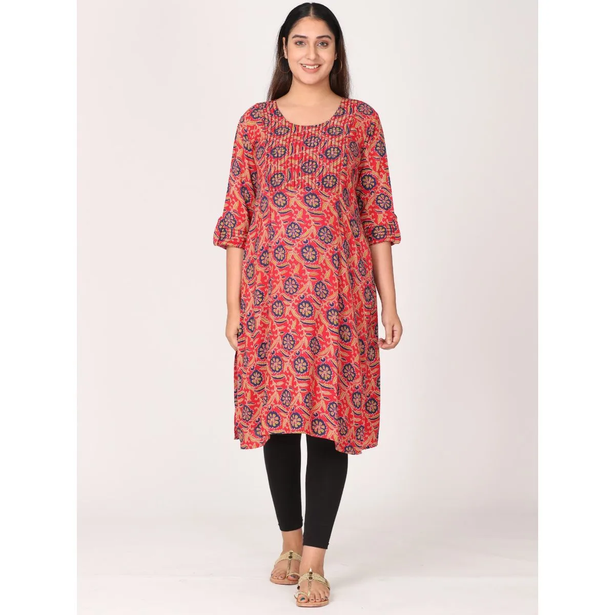 Morph Maternity Feeding Kurta With Vertical Nursing - Red