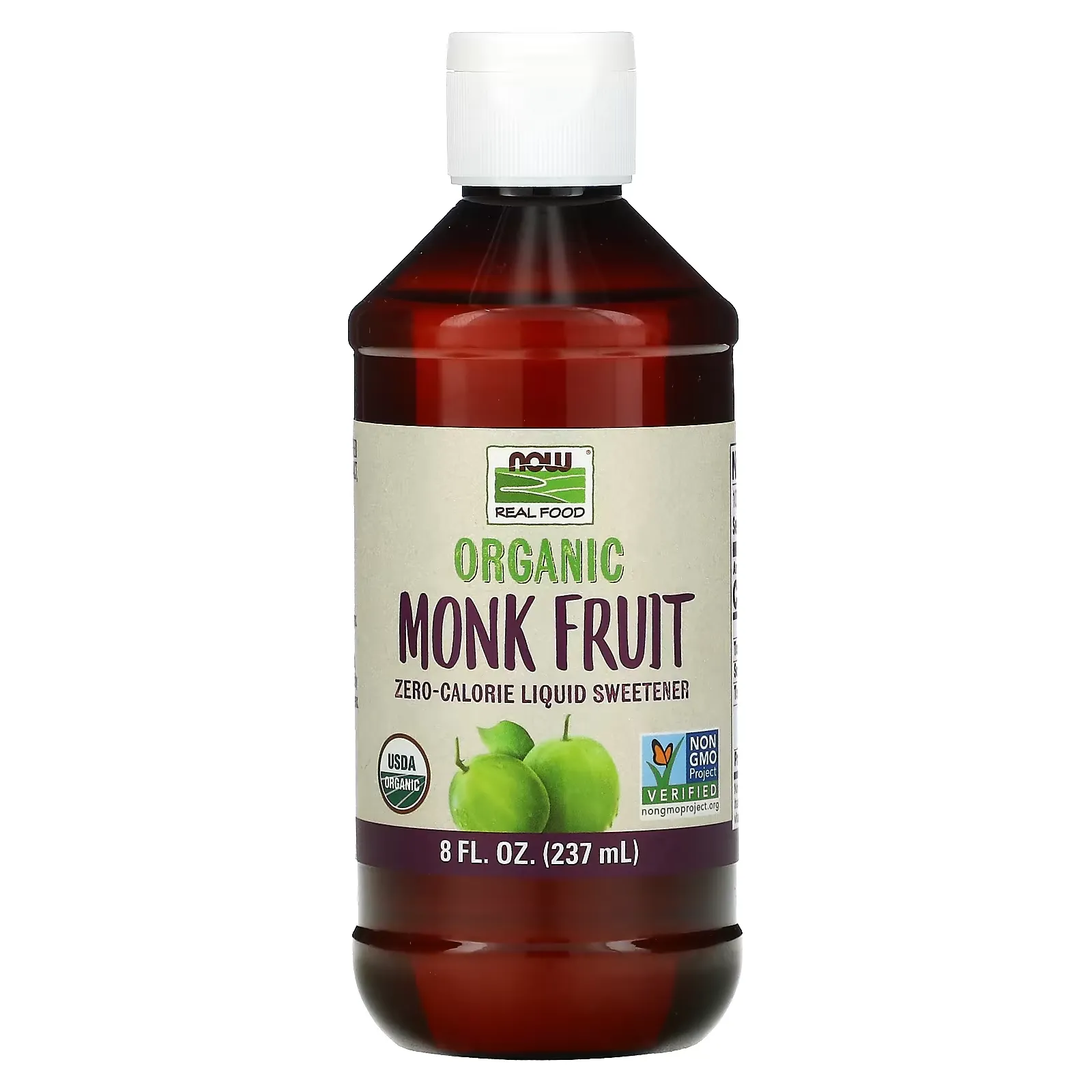 Real Food, Organic Monk Fruit, Zero-Calorie Liquid Sweetener, 8 fl oz (237 ml)