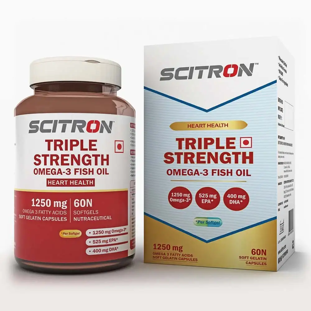 Scitron Triple Strength Omega 3 Fish Oil,  60 capsules