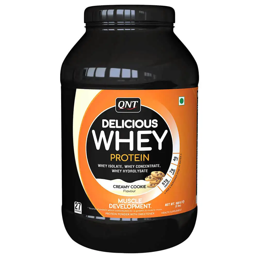 QNT Delicious Whey Protein,  2 lb  Creamy Cookie