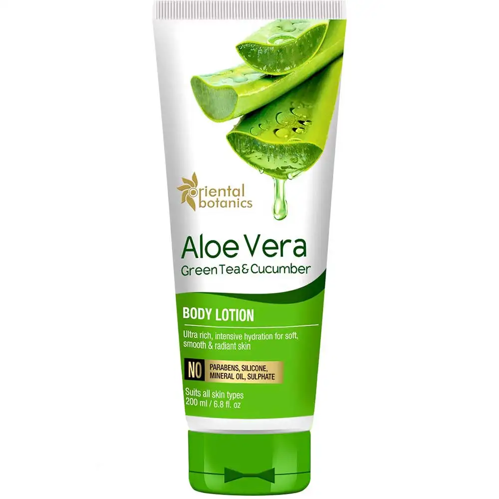 Oriental Botanics Aloe Vera Green Tea & Cucumber Body Lotion,  200 ml  for All Skin Types