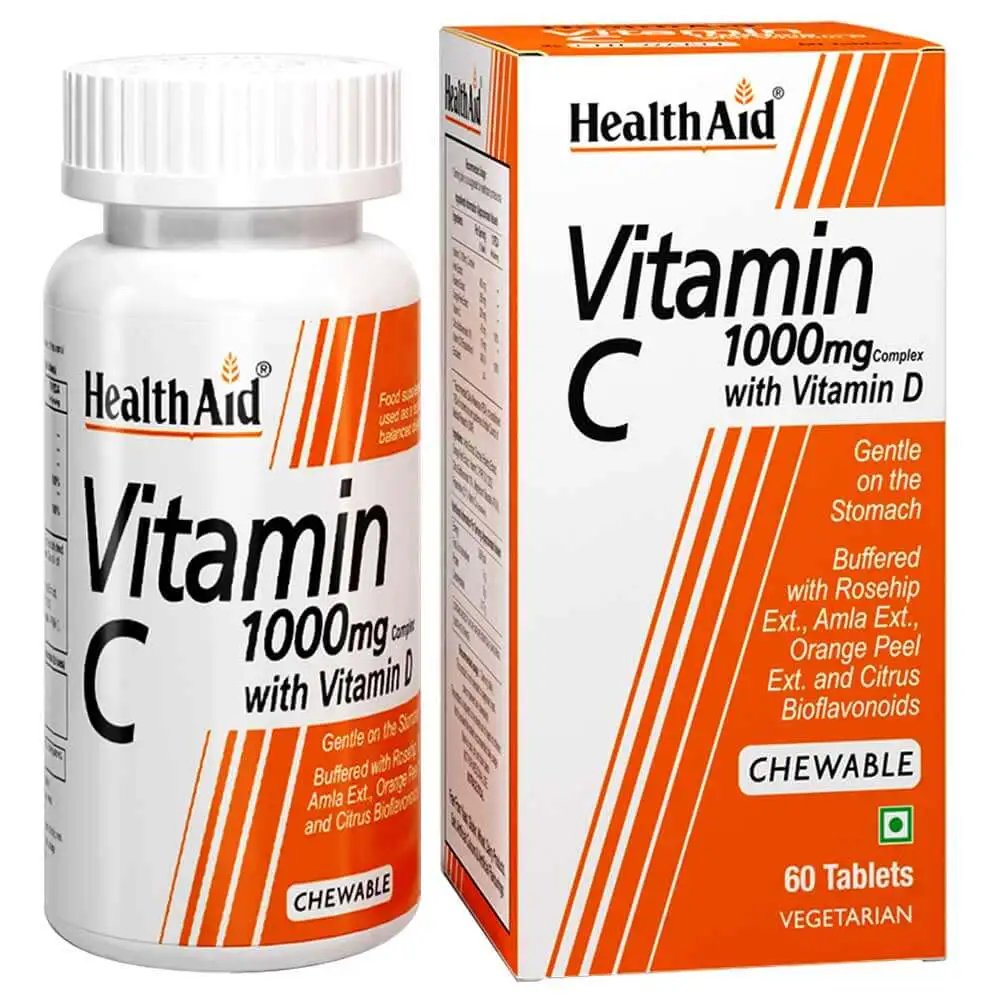 HealthAid Vitamin C 1000mg Complex with Vitamin D,  60 chewable tablet(s)  Unflavoured