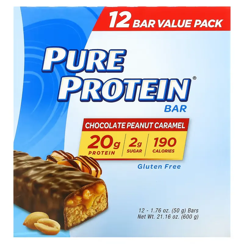 Protein Bar, Chocolate Peanut Caramel, 12 Bars, 1.76 oz (50 g) Each