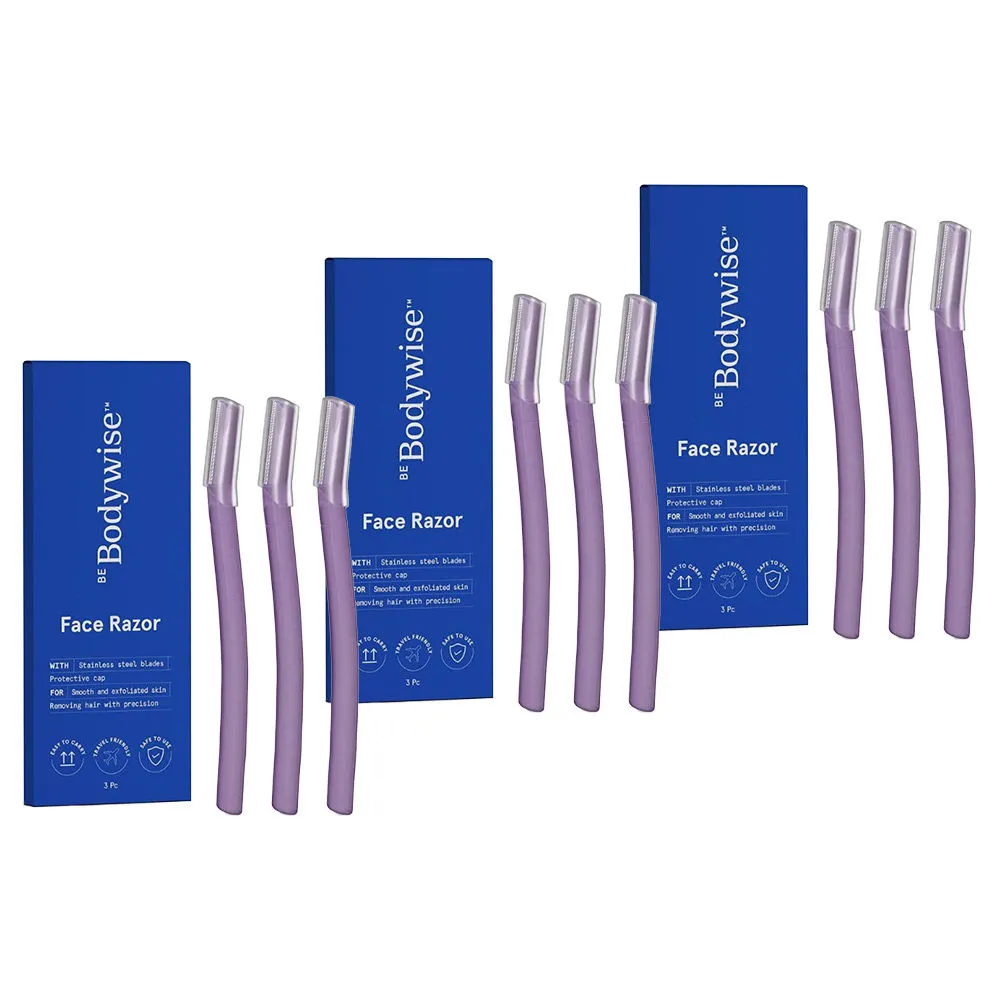 Be Bodywise Reusable Face Razor For Women - Pack Of 9