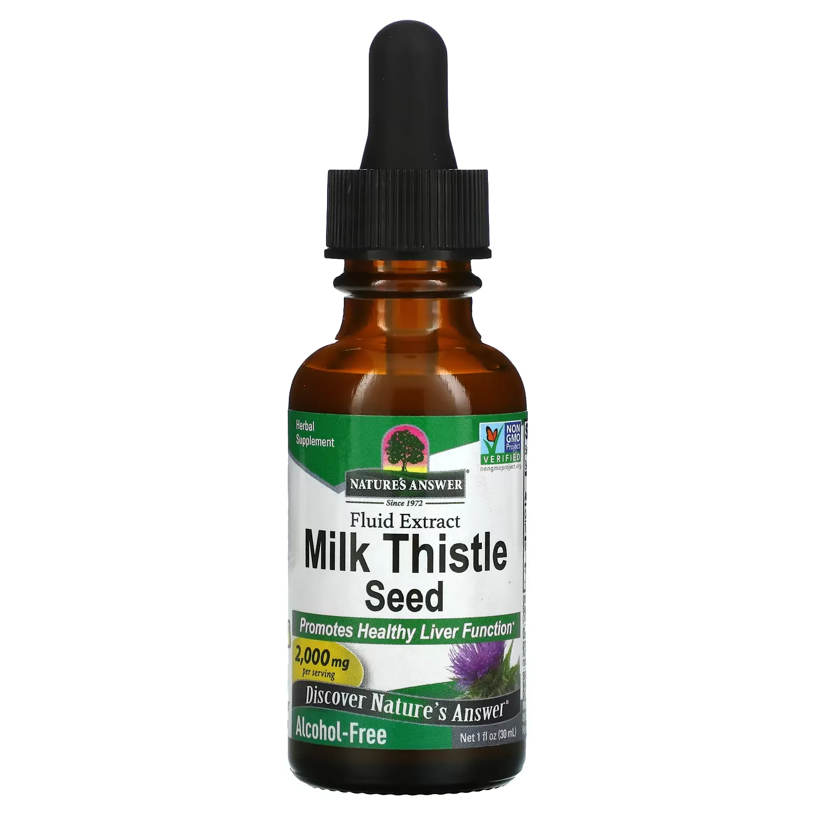 Milk Thistle Seed, Fluid Extract, Alcohol-Free, 2,000 mg, 1 fl oz (30 ml)