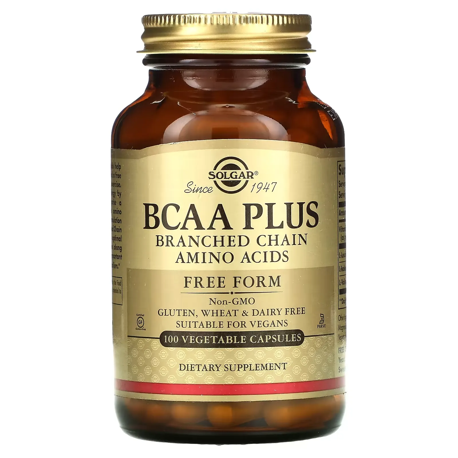 BCAA Plus, Free Form, 100 Vegetable Capsules