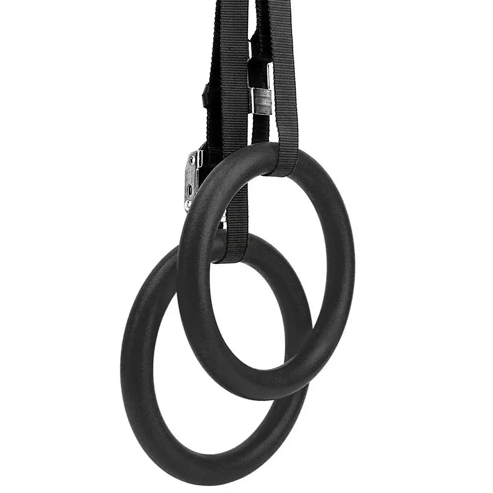 Strauss ABS Gymnastics Ring with Adjustable Straps,  Black  Free Size