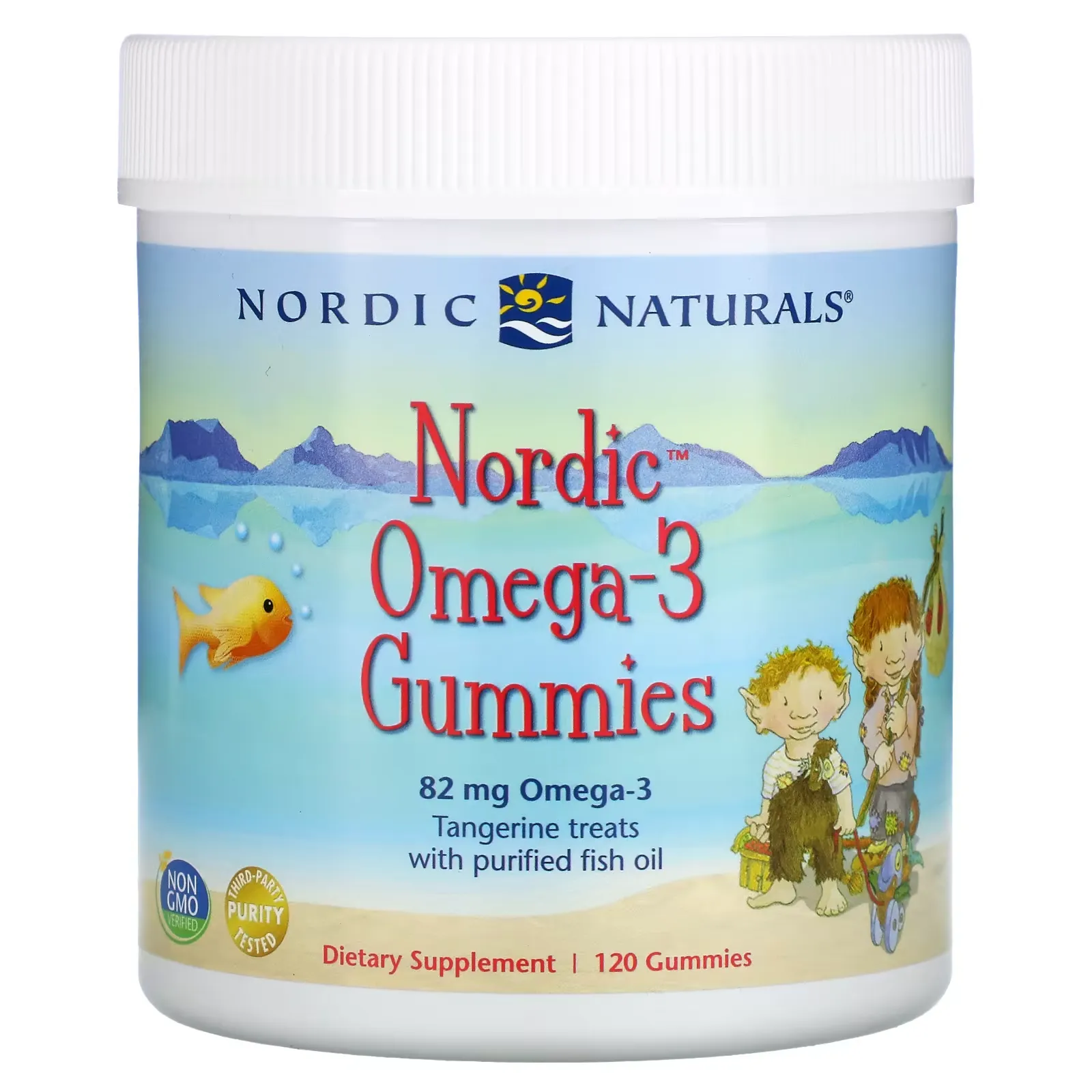 Nordic Omega-3 Gummies, Tangerine Treats, 41 mg, 120 Gummies