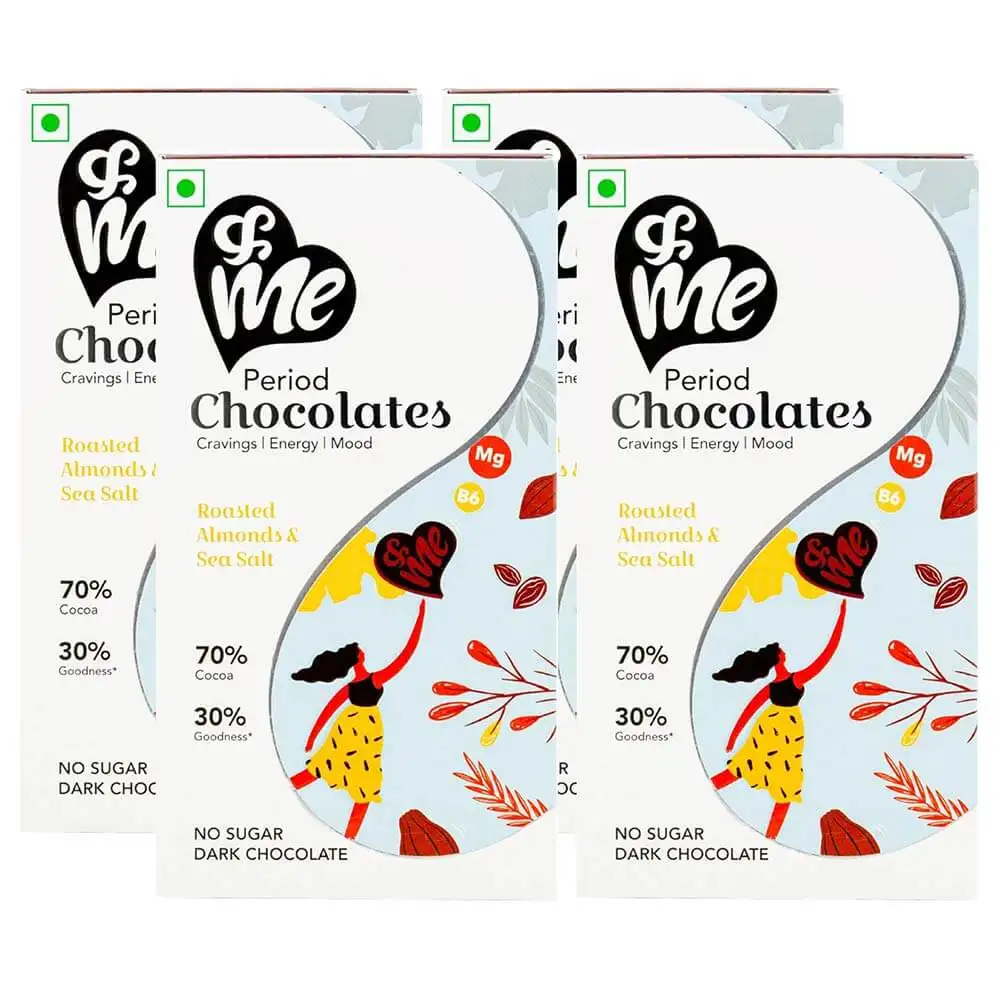 &Me Period Chocolates,  6 Piece(s)/Pack  Roasted Almonds (Pack of 4)