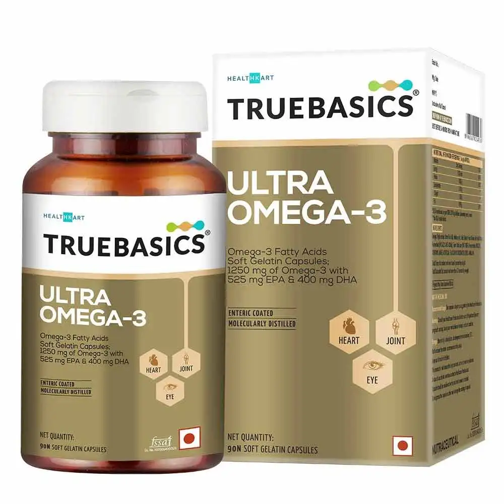 TrueBasics Ultra Omega-3 (EPA 525mg & DHA 400mg) OP,  90 capsules