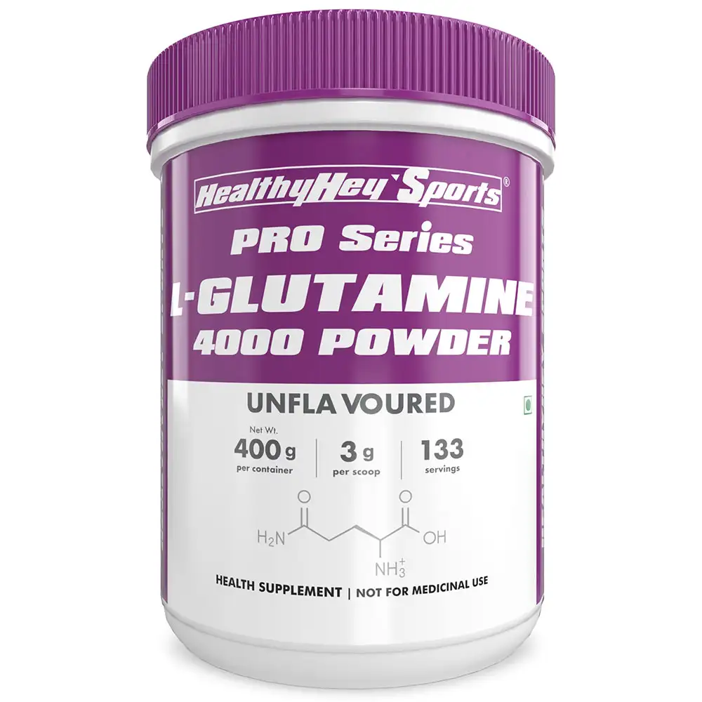 HealthyHey Sports L-Glutamine 4000 Powder,  0.88 lb  Unflavoured