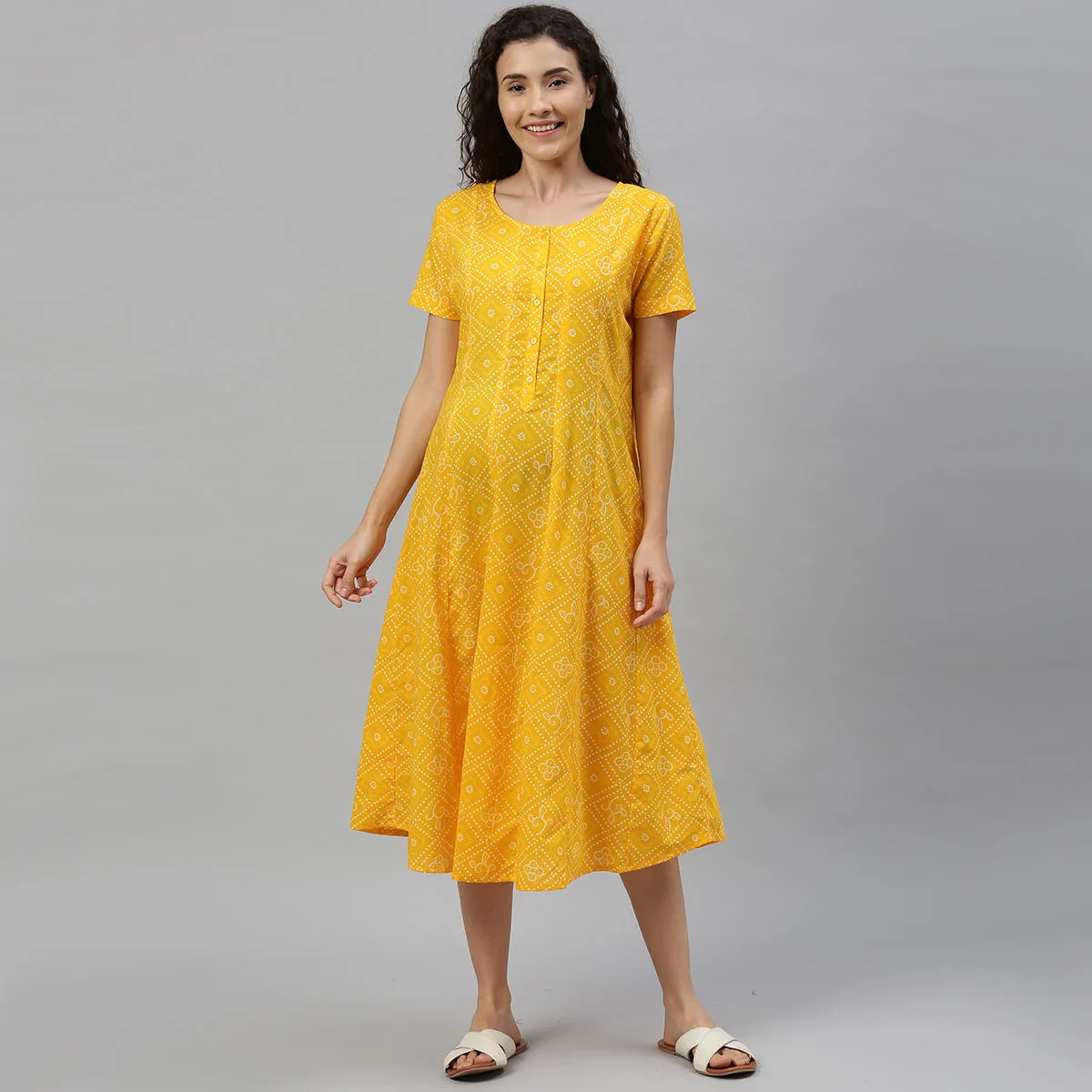 Nejo Maternity Kurta - Yellow