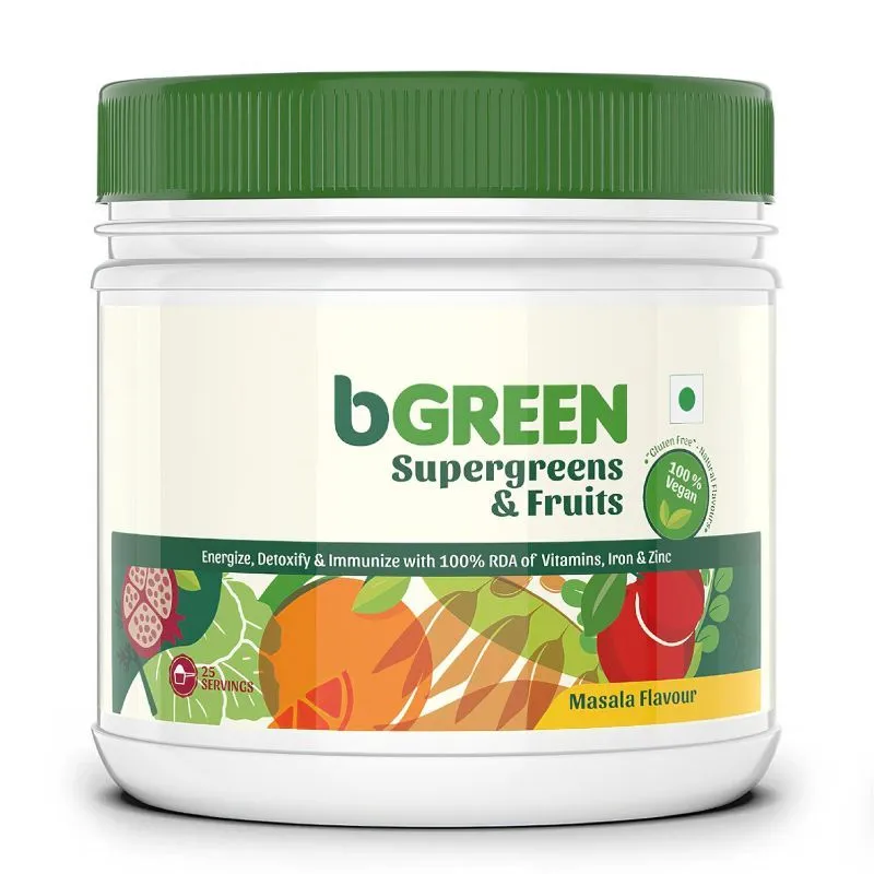 bGREEN by HealthKart Supergreens Multivitamins with Fruits Extracts (Masala)